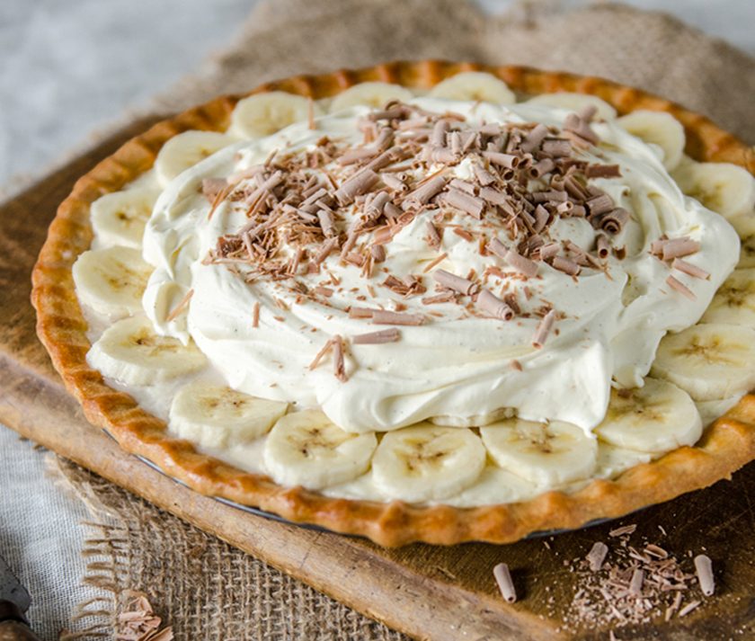 vanilla & banana custard cream pie