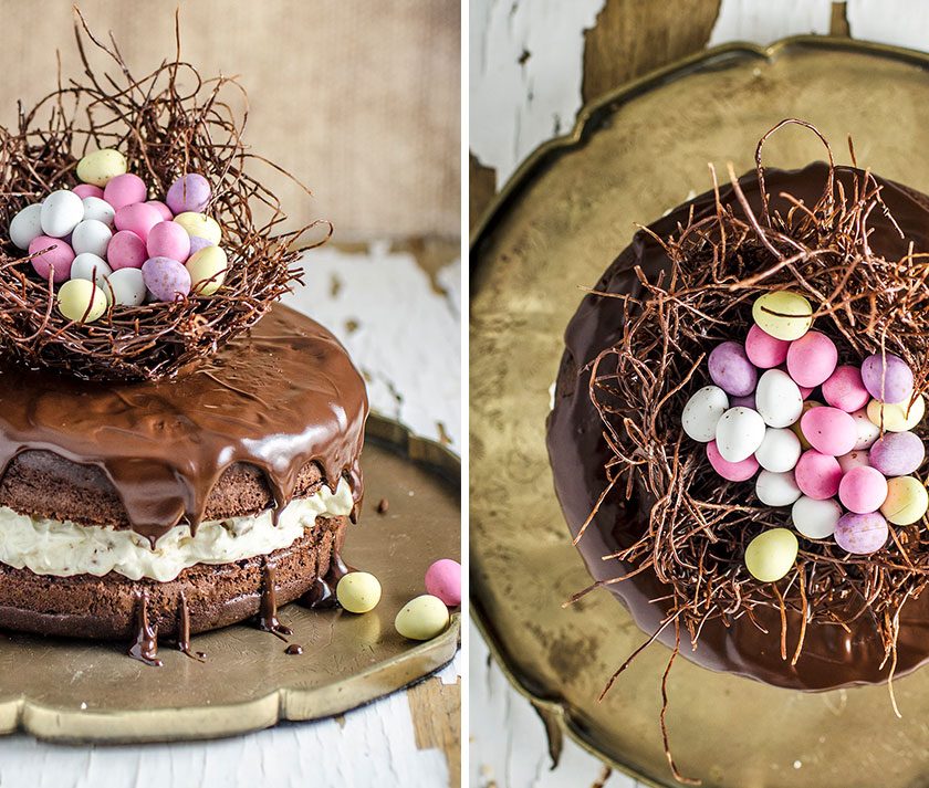 Chocolate Easter Egg Nest Cake Recipe