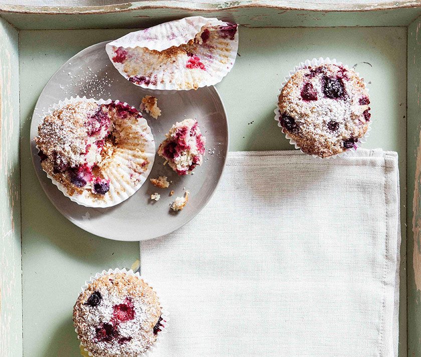 Mixed Berry & Coconut Muffins