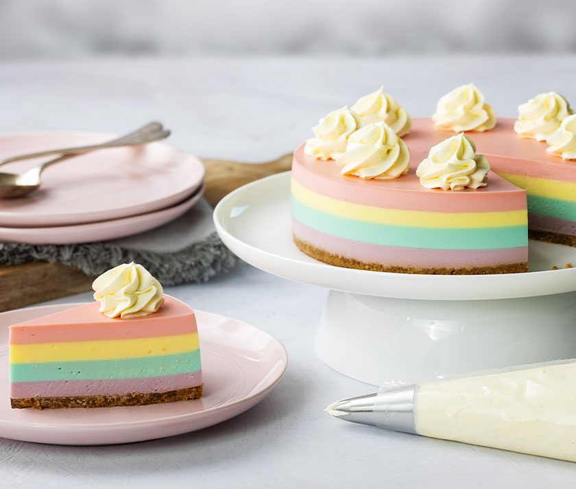 Pastel Rainbow Unicorn Cheesecake Recipe