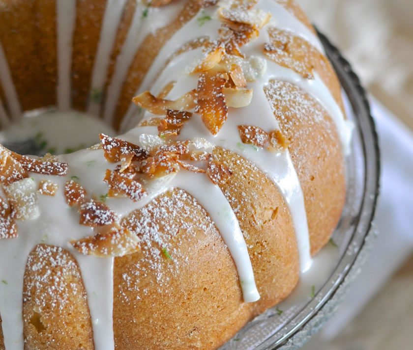 Coconut and lime bundt cake