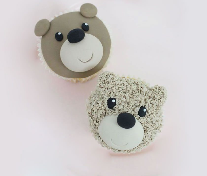 Tutorial: Fondant Fuzzy Bear Cupcakes