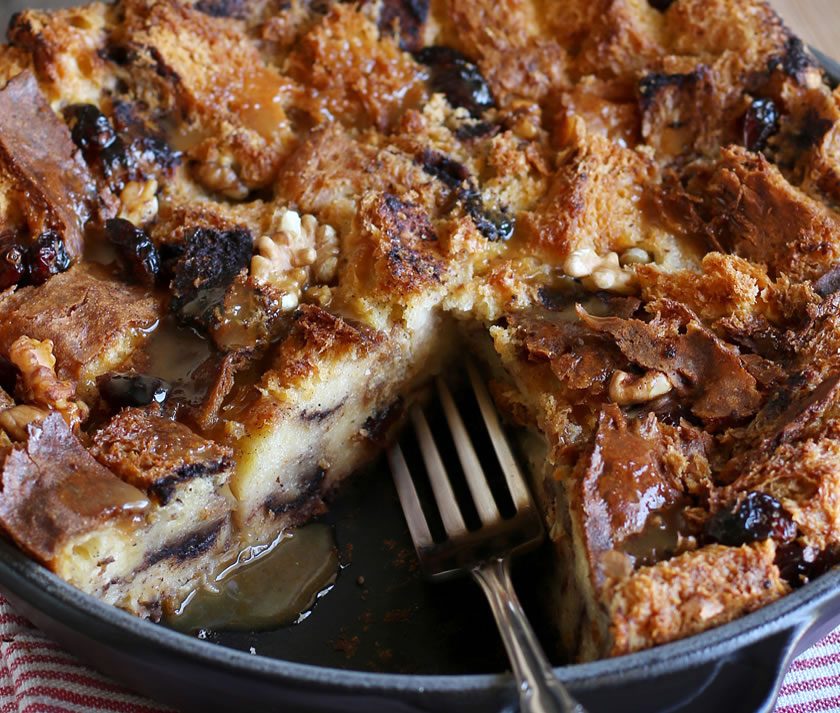 Gluten Free Bread & Butter Pudding with Salted Caramel Sauce