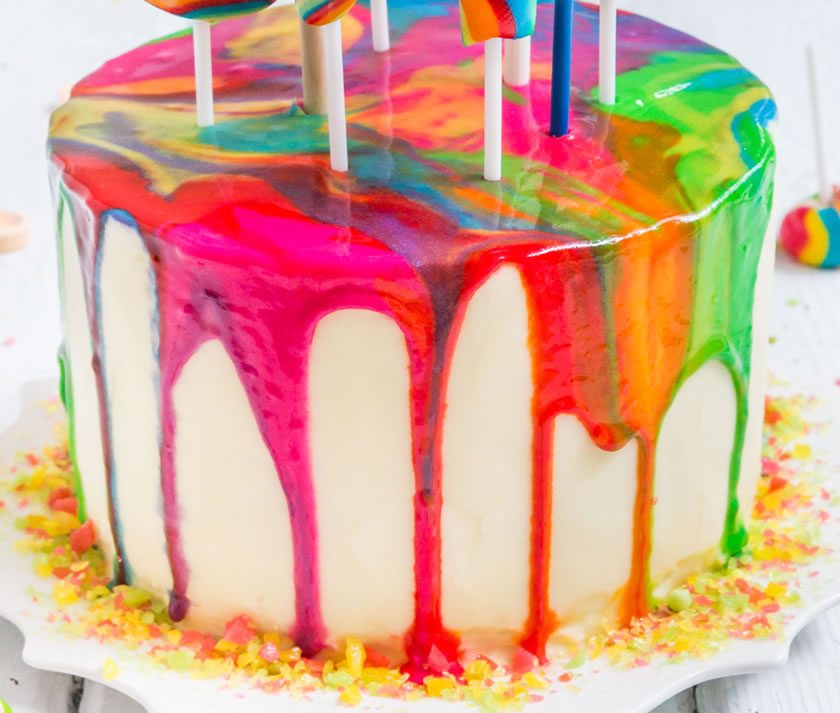 Rainbow Swirl Lollipop Cake