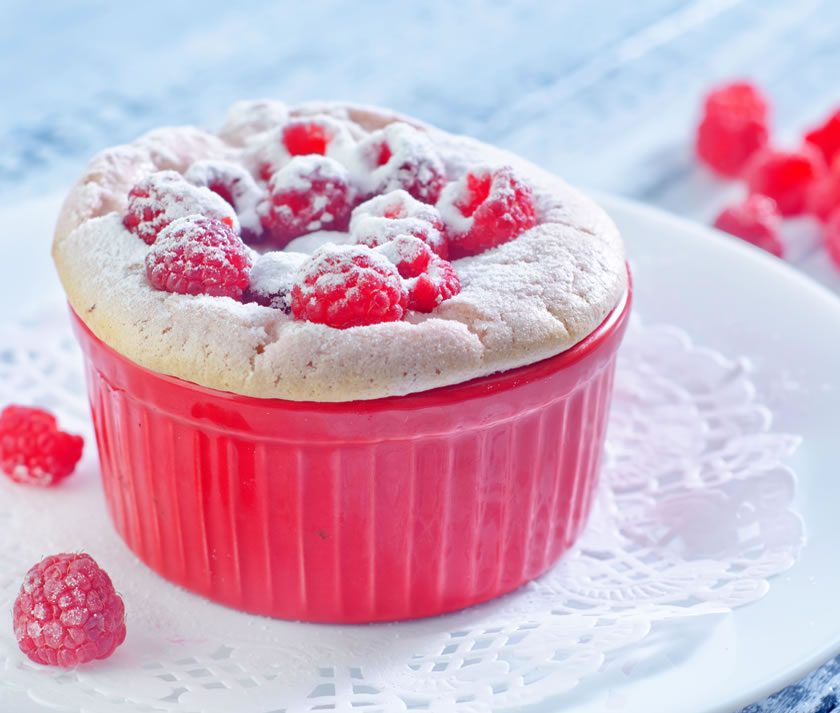 Rosewater and Raspberry Souffle